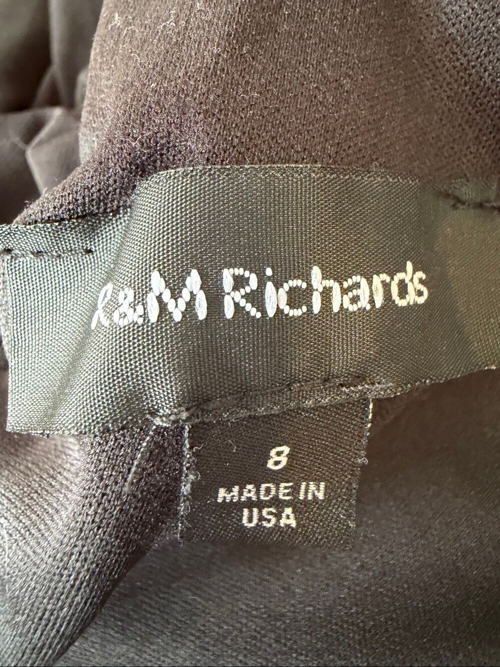 R&M Richards Black Cowl Neck Ruched Wide Leg Jumpsuit Size 8 Made in USA Evening - Picture 5 of 8